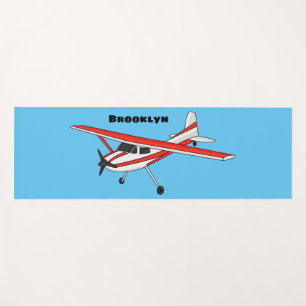Tricycle gear aircraft cartoon yoga mat
