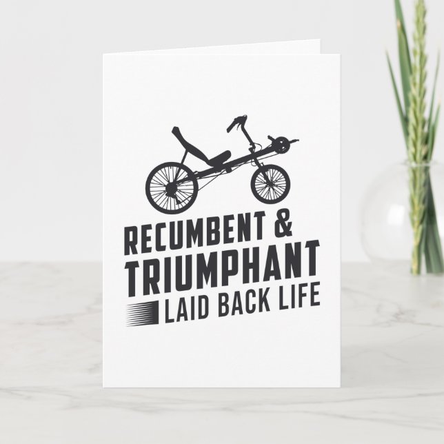 Tricycle Recumbent & Triumphant Vintage Retro Card (Front)