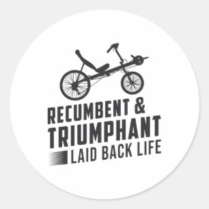 Tricycle Recumbent & Triumphant Vintage Retro Classic Round Sticker