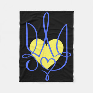 Trident Coat Of Arms Ukraine Gift Heart  Fleece Blanket
