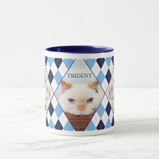 Trident the Cat Argyle Coffee Mug_01 Mug