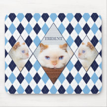 Trident the Cat Argyle Mouse Pad