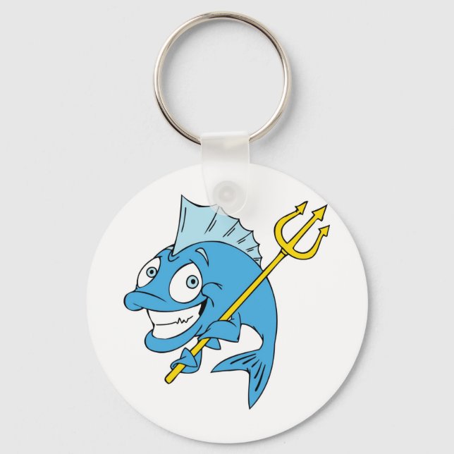 Trident the Fish Key Ring (Front)