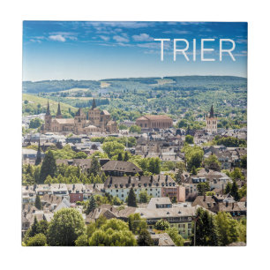 Trier Cityscape Panorama Moselle Germany Souvenir Tile