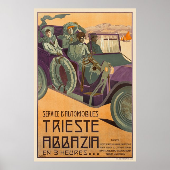 Trieste Abbazia Italy Vintage Poster 1911 (Front)