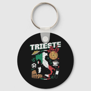 Trieste Italy Italia Italian Flag Map Souvenirs Key Ring