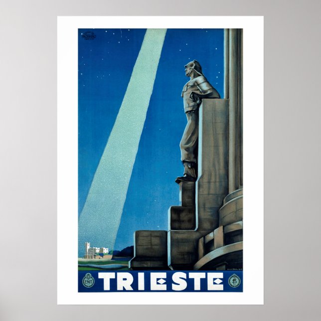 Trieste Italy Vintage Travel Poster (Front)