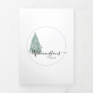 Trifold 3 Photo Watercolor Card