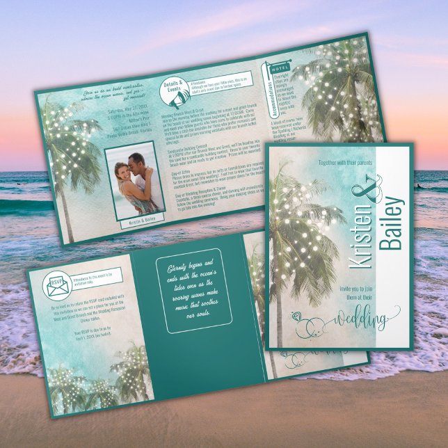 Trifold Beach Themed Wedding Invitation (Creator Uploaded)