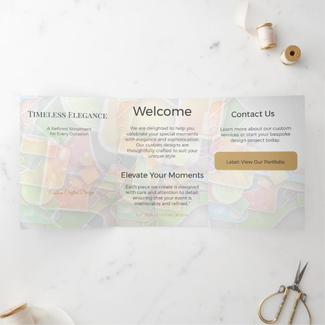 Trifold Card Minimalist Elegant Neutral Design (Inside)