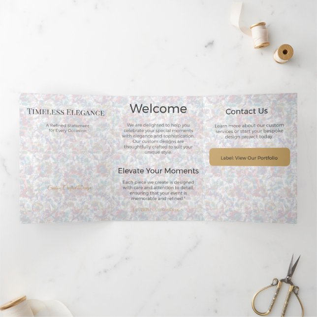Trifold Card Minimalist Elegant Neutral Design (Inside)