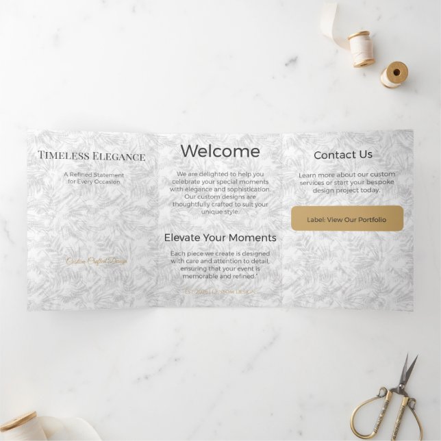 Trifold Card Minimalist Elegant Neutral Design (Inside)