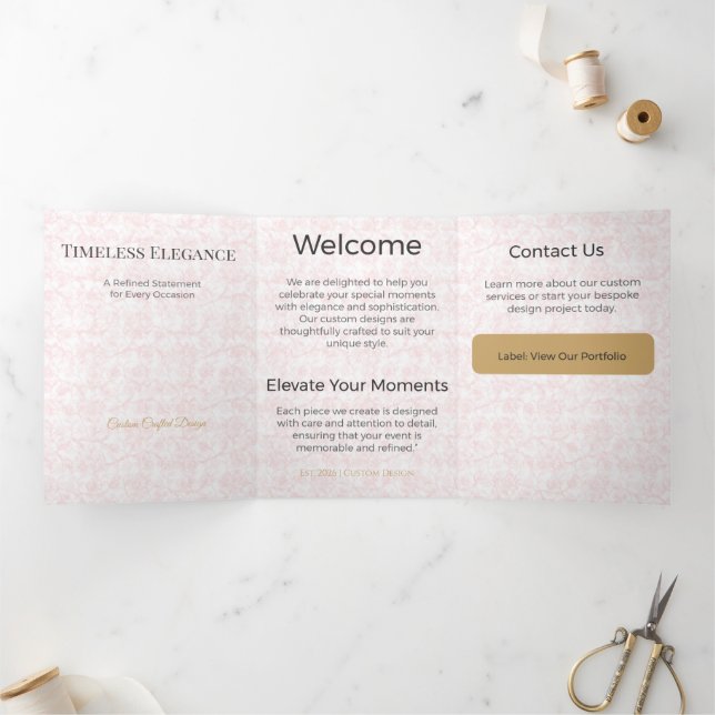 Trifold Card Minimalist Elegant Neutral Design (Inside)