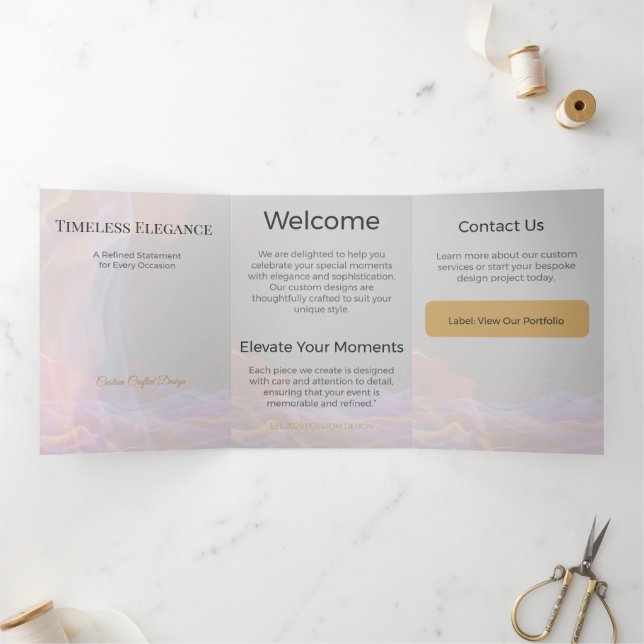 Trifold Card Minimalist Elegant Neutral Design (Inside)