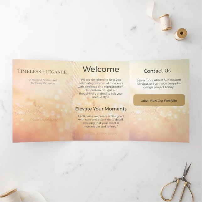 Trifold Card Minimalist Elegant Neutral Design (Inside)