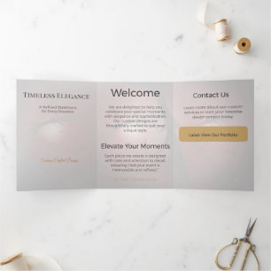 Trifold Card Minimalist Elegant Neutral Design