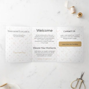 Trifold Card Minimalist Elegant Neutral Design
