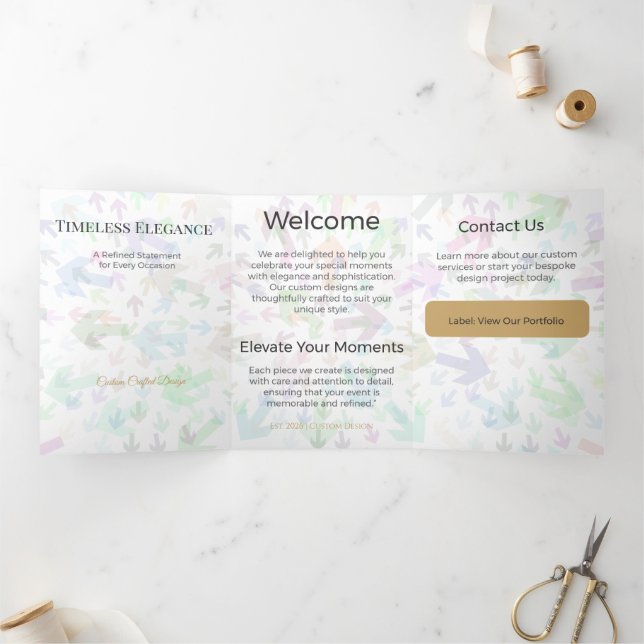 Trifold Card Minimalist Elegant Neutral Design (Inside)