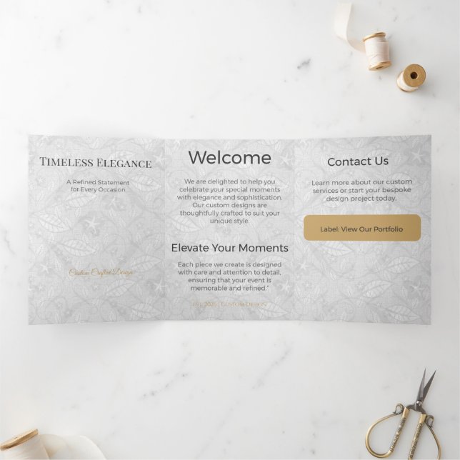 Trifold Card Minimalist Elegant Neutral Design (Inside)