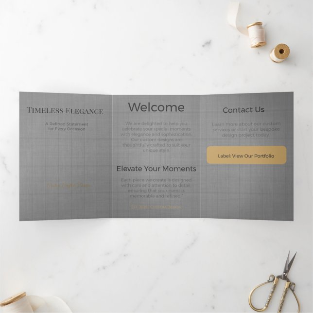 Trifold Card Minimalist Elegant Neutral Design (Inside)
