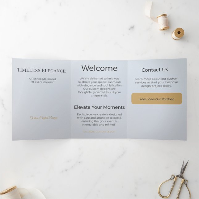 Trifold Card Minimalist Elegant Neutral Design (Inside)