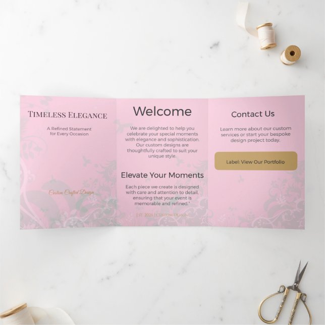 Trifold Card Minimalist Elegant Neutral Design (Inside)