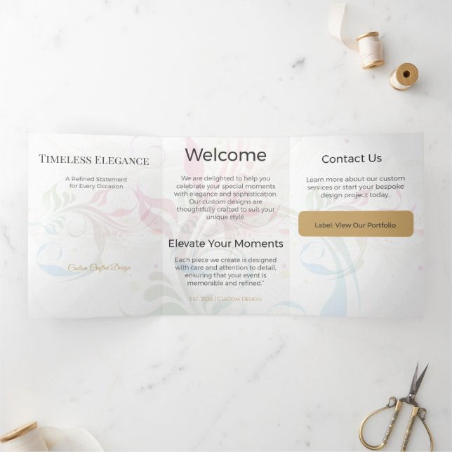 Trifold Card Minimalist Elegant Neutral Design (Inside)