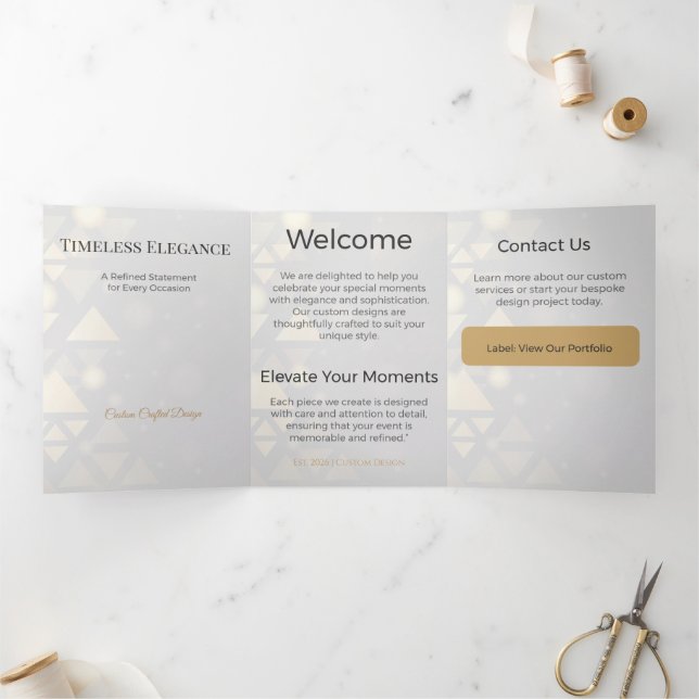 Trifold Card Minimalist Elegant Neutral Design (Inside)