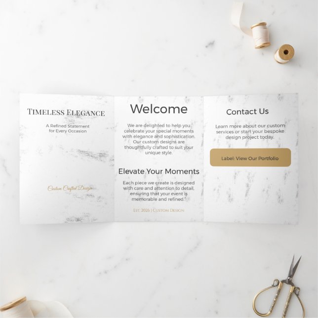 Trifold Card Minimalist Elegant Neutral Design (Inside)