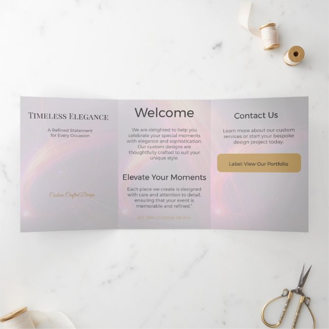 Trifold Card Minimalist Elegant Neutral Design (Inside)