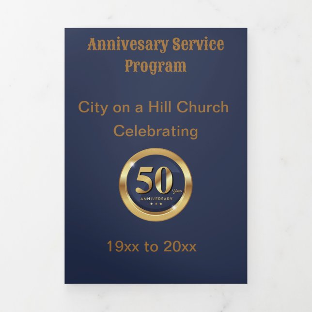 Trifold Church 50th Annivesary Program (Cover)
