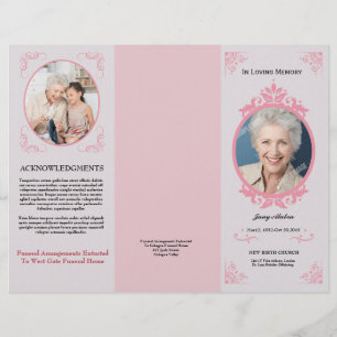 Trifold Funeral Program Template