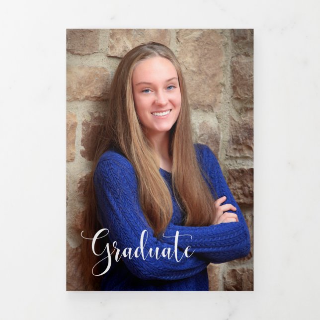 Trifold Photo Graduation Announcement Invitation (Cover)