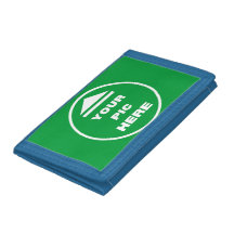 Trifold Photo Wallet - Add Your Image - Blue