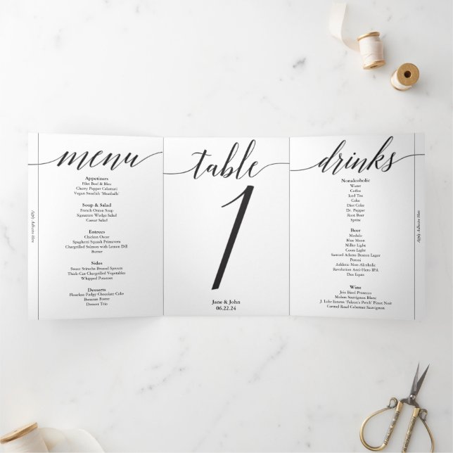Trifold Table Number (Inside)