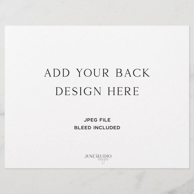 Trifold Wedding Program 8.5x11" Flyer (Back)