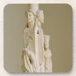 Triform Herm of Hecate, Marble sculpture, Attic pe Coaster
