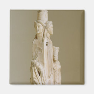 Triform Herm of Hecate, Marble sculpture, Attic pe Magnet