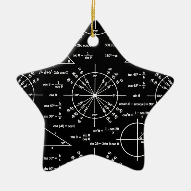 Trig & Triangles Ceramic Tree Decoration (Front)