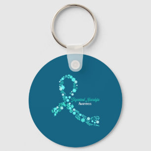 Trigeminal Neuralgia Awareness Hippie Flowers Key Ring