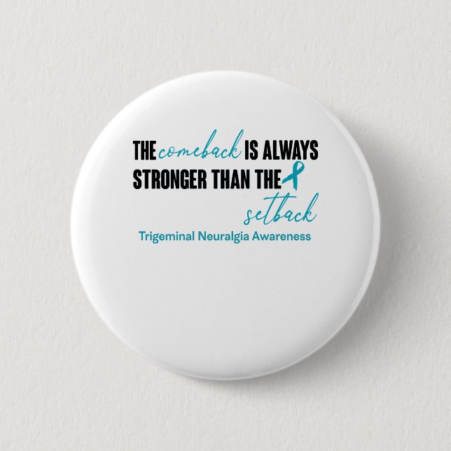 Trigeminal Neuralgia Awareness Ribbon Support Gift 6 Cm Round Badge (Front)