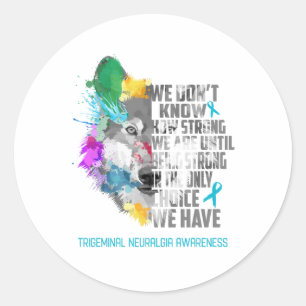 Trigeminal Neuralgia Awareness Ribbon Support Gift Classic Round Sticker