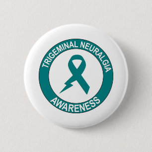 Trigeminal Neuralgia Bolt Ribbon 6 Cm Round Badge