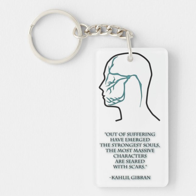 Trigeminal Neuralgia Nerve Distribution Key Ring (Front)