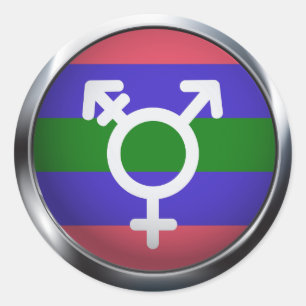 Trigender Classic Round Sticker
