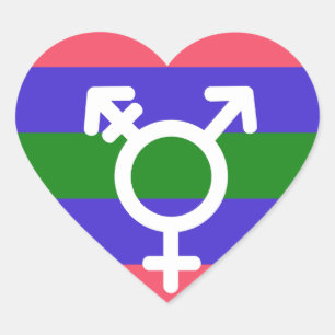 TRIGENDER FLAG AND SYMBOL HEART STICKER