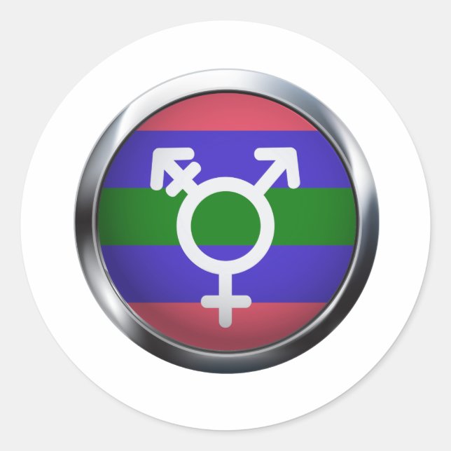 TRIGENDER MEDALLION CLASSIC ROUND STICKER (Front)