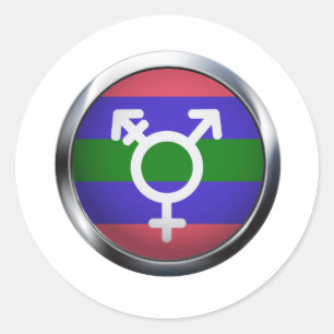TRIGENDER MEDALLION CLASSIC ROUND STICKER