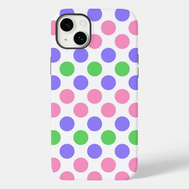 Trigender Pride Flag Colours Polkadots Case-Mate iPhone Case (Back)