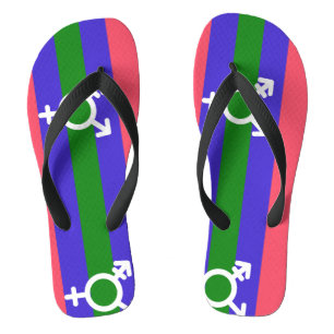 Trigender Pride Flip Flops